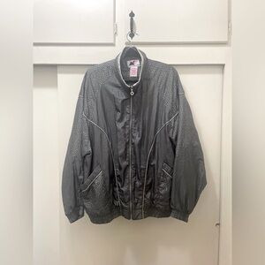 Vintage SILVER oversized active jacket silver & grey size